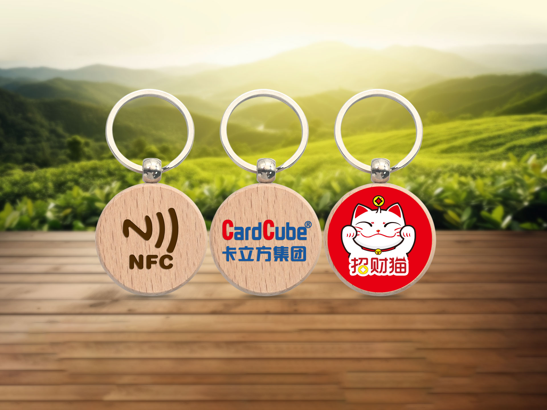 自然臻品，智啟未來｜卡立方集團(tuán)RFID智能木卡工廠環(huán)保木質(zhì)NFC鑰匙扣源頭廠家